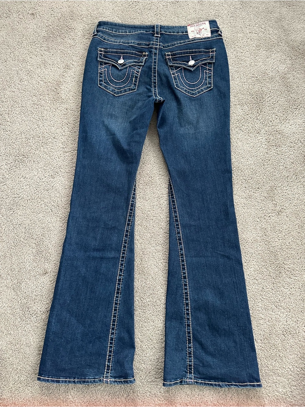 True Religion Jeans Joey Mid Rise Flare Womens 29 Dark Wash